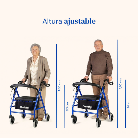 Andador Rollator Plegable | Asiento, Cesta y 4 Ruedas