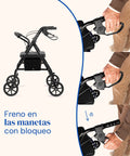 Andador Lambda Max con frenos en manetas y sistema de bloqueo para mayor seguridad