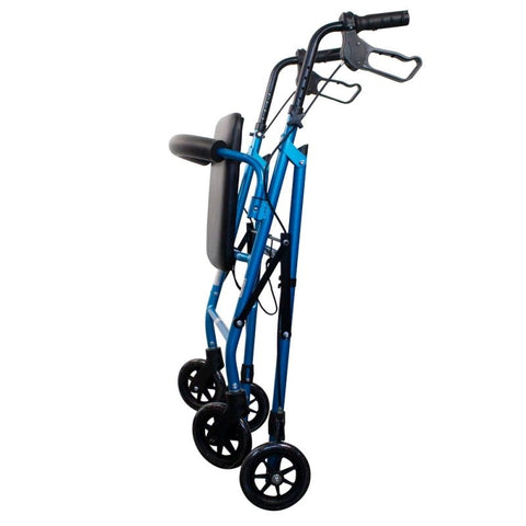 Andador plegable de 4 ruedas y frenos en manetas