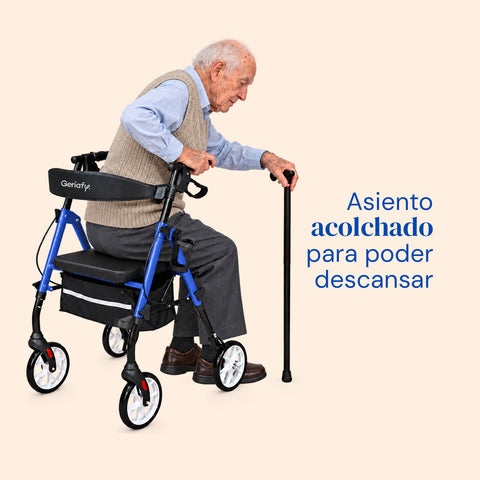 Andador Sigma | Rollator, plegable, 4 ruedas (Azul)