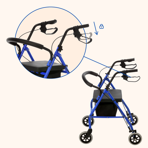 Andador Rollator Plegable | Asiento, Cesta y 4 Ruedas