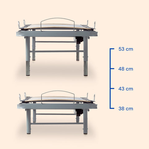 Cama Articulada Compacta regulable en altura con barandillas