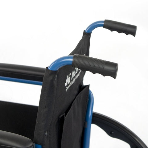 Silla de ruedas plegable con ruedas grandes extraíbles, color azul